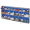 Quantum Storage Systems® 3.625" x 23.625" Gray 21 Compartment Storage Box with Clear Tip Out Bins